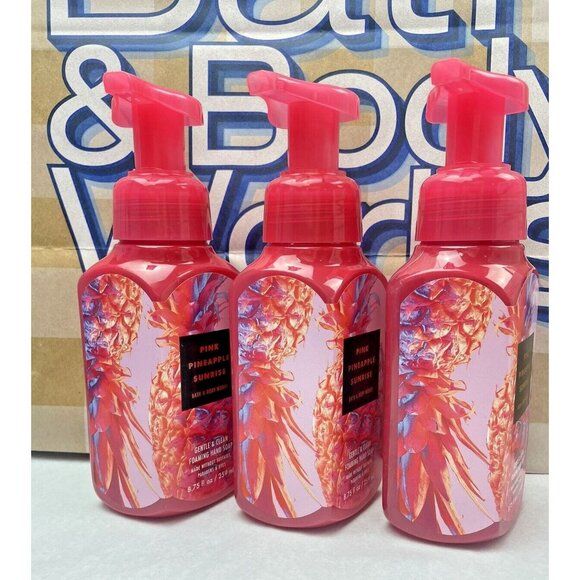 BATH & BODY WORKS GENTLE & FOAMING HAND SOAP PINK PINEAPPLE SUN 3-PACK - Picture 4 of 4